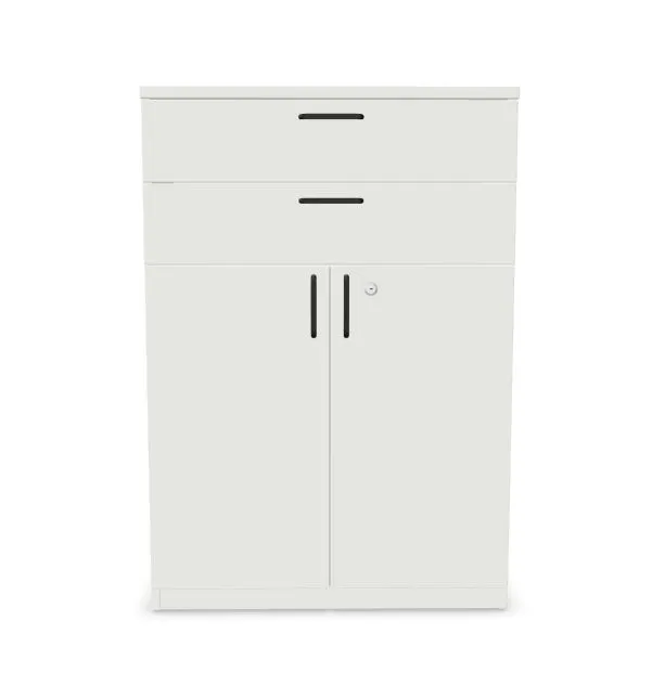Komoda biurowa EASY SPACE CABINET HDE 2D2S 80cm biała zamykana I sklep meblowy MIRAT.