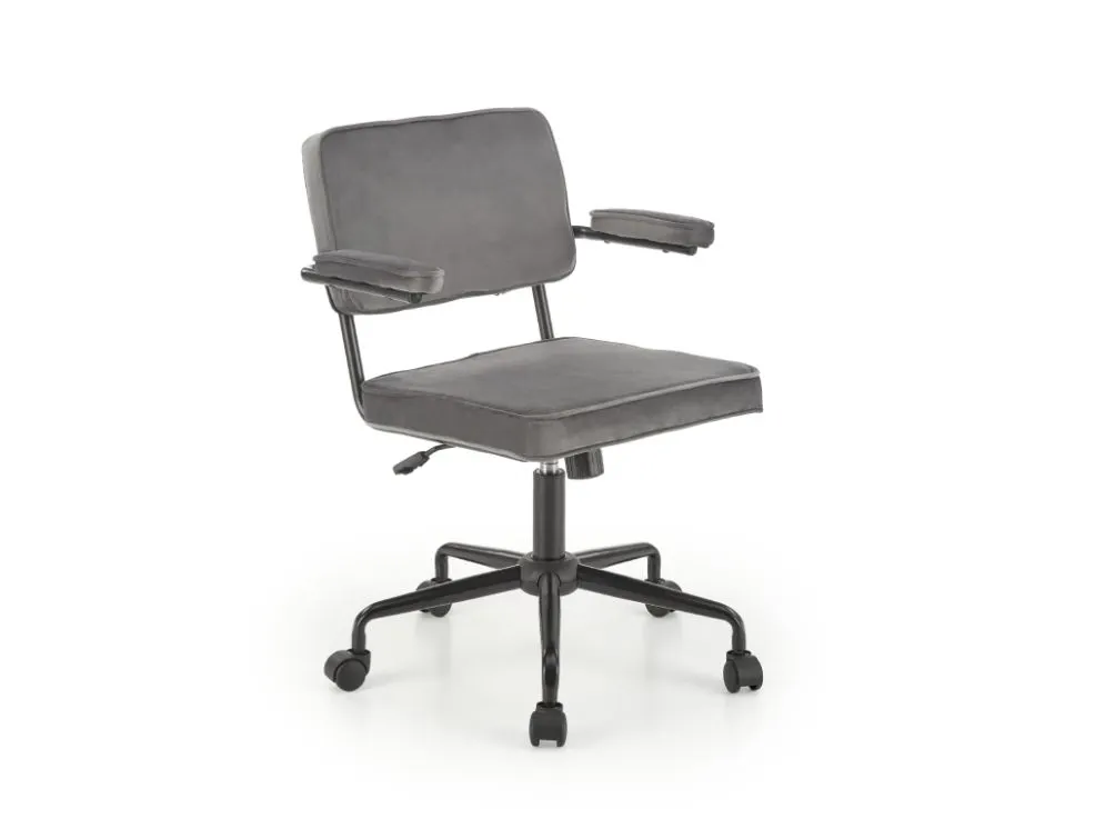 Fotel biurowy FIDEL VELVET szary obrotowy I sklep meblowy MIRAT.