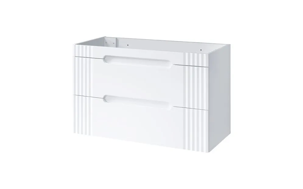 Szafka pod umywalkę FIJI WHITE 82 100cm biała wisząca I sklep meblowy MIRAT. styl RYFLOWANY, SKANDYNAWSKI