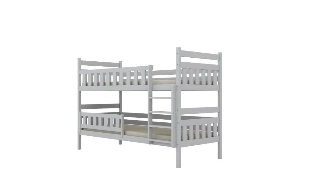 Łóżko piętrowe BARTEK 180x90 białe drewniane trzyosobowe z szufladami | MIRAT. styl SKANDYNAWSKI kolekcja BARTEK