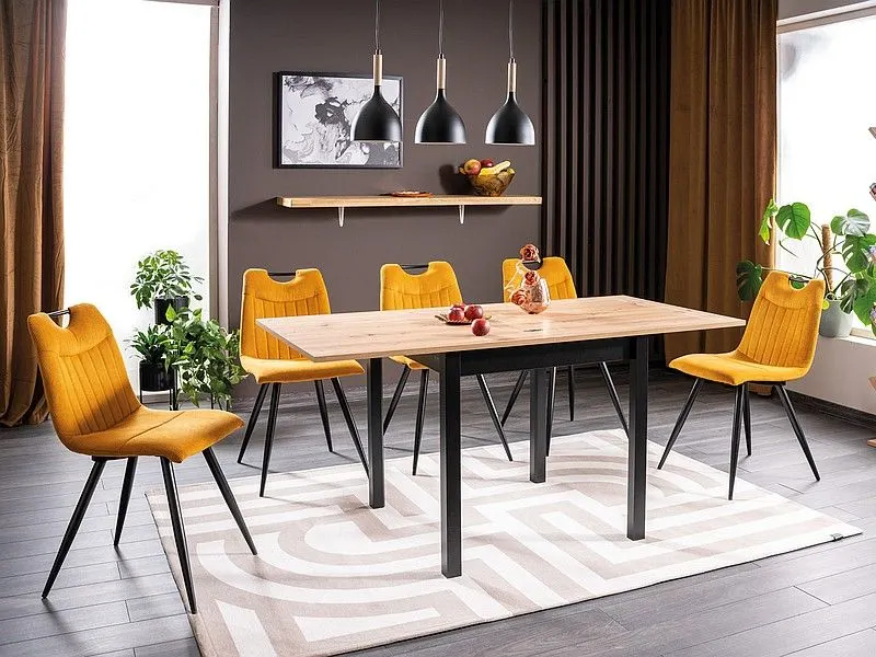 Stół rozkładany FLIP 80(160)x80 dąb artisan/czarny loftowy I sklep meblowy MIRAT. styl LOFT