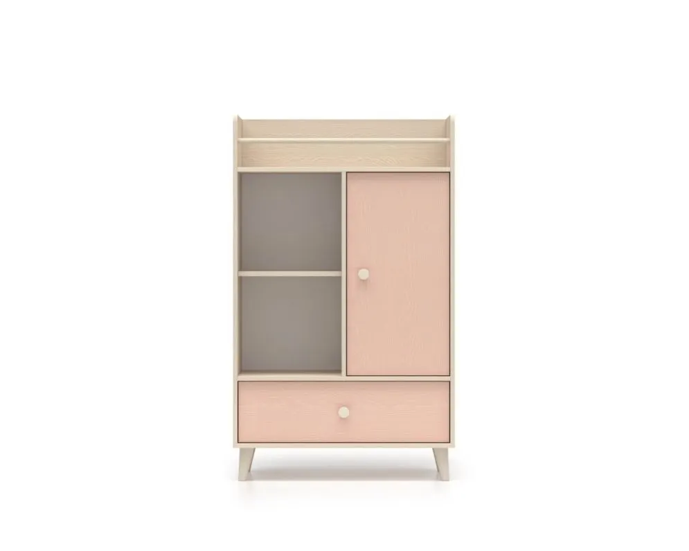 Komoda dziecięca MEVEL 04 różowa I sklep meblowy MIRAT. styl PASTELE kolekcja MEVEL