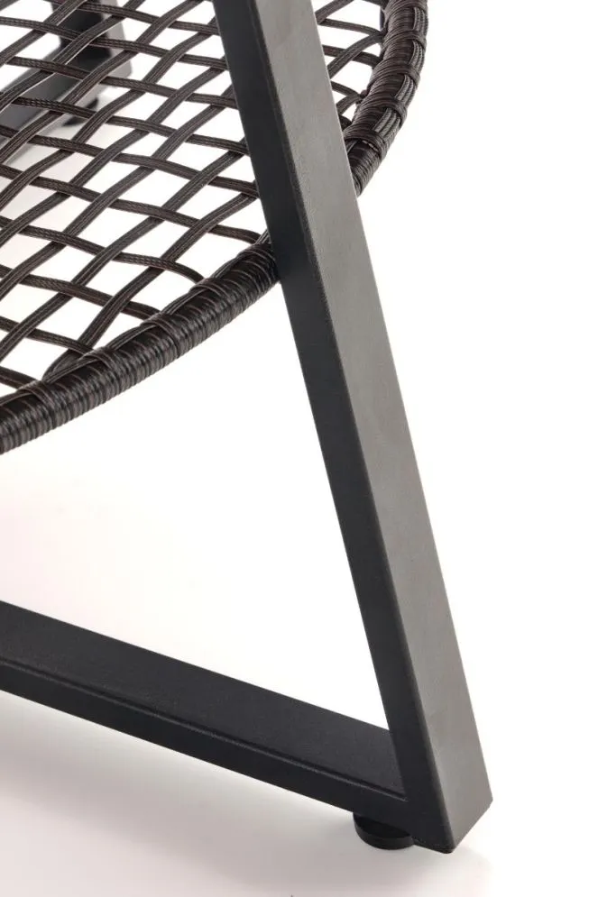 Stolik kawowy FLORENCE 80x80 dąb/czarny okrągły do salonu | MIRAT. styl LOFT