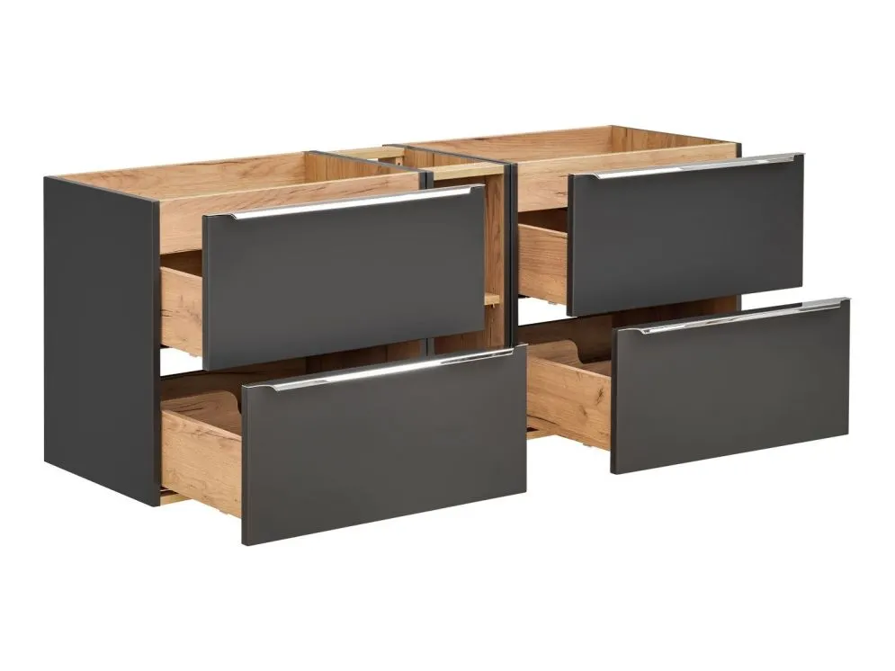 Szafka pod umywalkę CAPRI 120 cm czarna mat wisząca | MIRAT. w stylu  kolekcja CAPRI