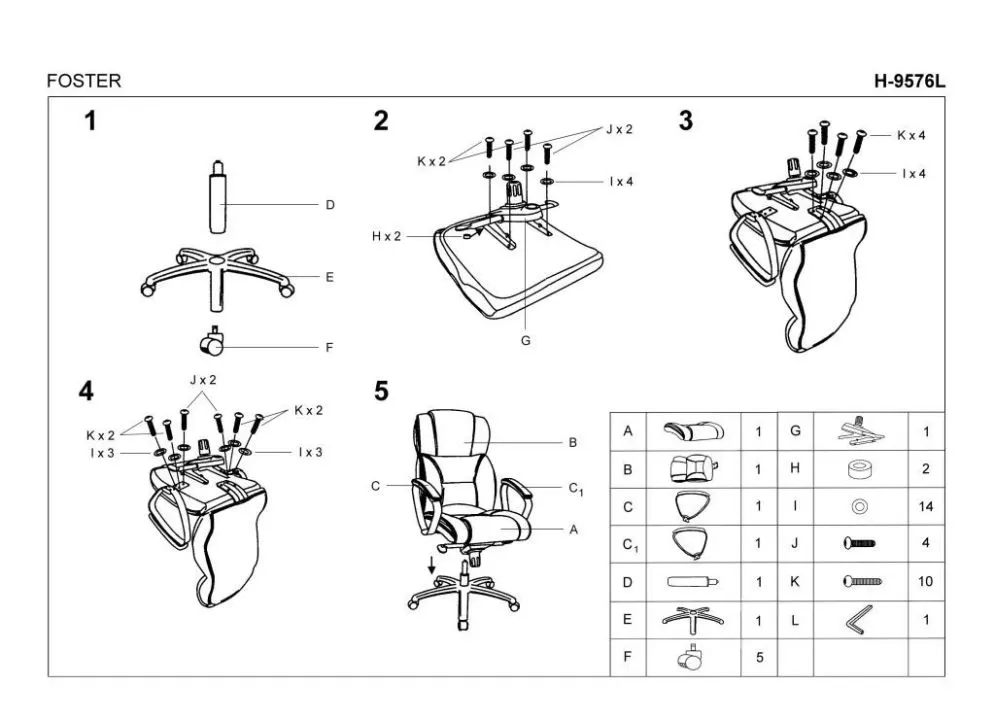 Fotel biurowy FOSTER czarny skórzany z mechanizmem multiblock | MIRAT.