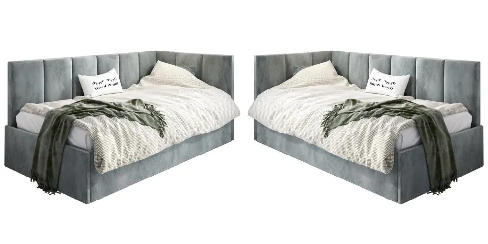 Łóżko młodzieżowe AURA 100x200 czarne z tapicerowanym zagłówkiem i pojemnikiem I sklep meblowy MIRAT.