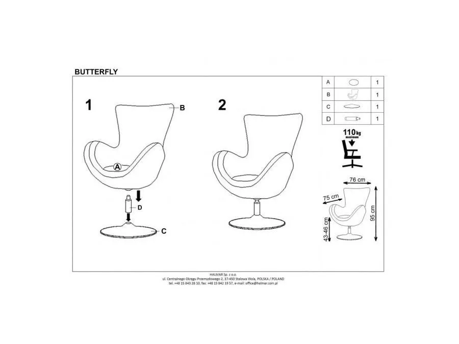 Fotel BUTTERFLY patchworkowy wielokolorowy na jednej nodze | MIRAT. w stylu kolekcja
