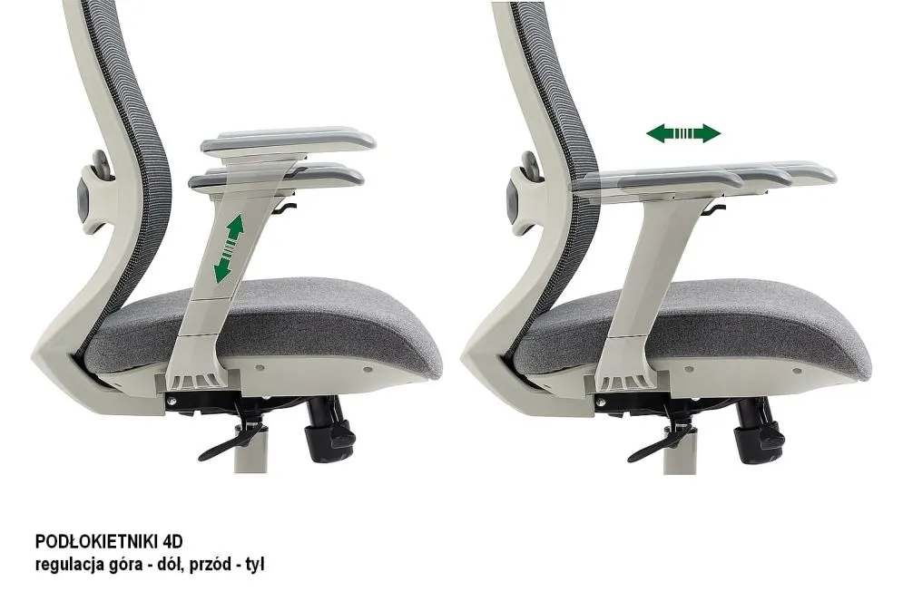 Czarny fotel ergonomiczny Ergon z atestem i podłokietnikami 4D | MIRAT