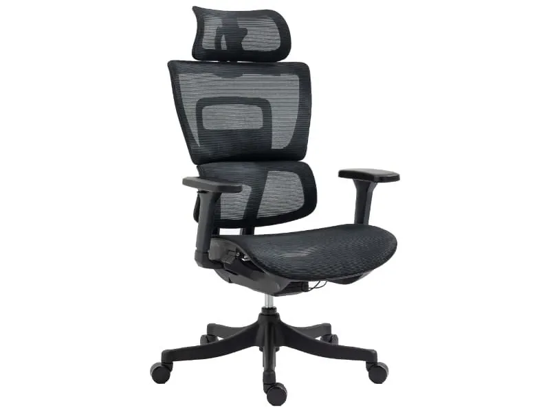 Klasyczny fotel biurowy Winner czarny z oddychającą siatką | MIRAT