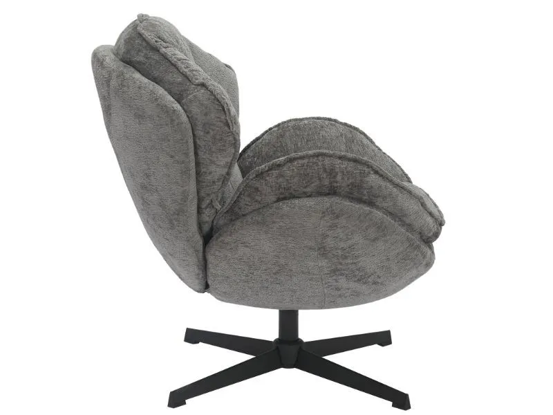 Fotel do salonu BETTY szary obracany 360 stopni | MIRAT
