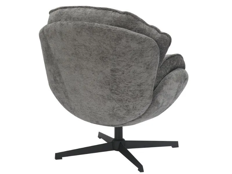 Fotel do salonu BETTY szary obracany 360 stopni | MIRAT