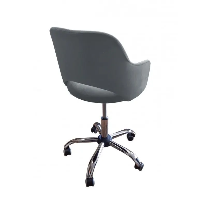 Fotel IZMA VELVET szary do biurka na chromowanej podstawie | MIRAT.