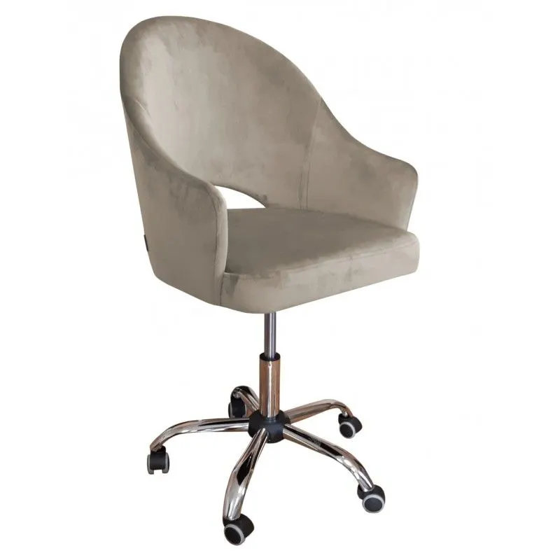 Fotel JENISEJ VELVET szarobeżowy obrotowy I sklep meblowy MIRAT.