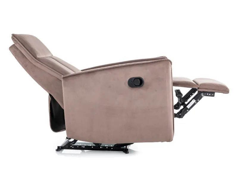 Aksamitny fotel rozkładany Nikos Velvet cappuccino | MIRAT
