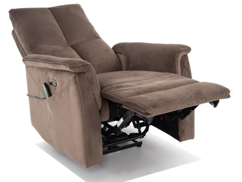 Fotel relaksacyjny z USB Neptun Velvet cappuccino | MIRAT