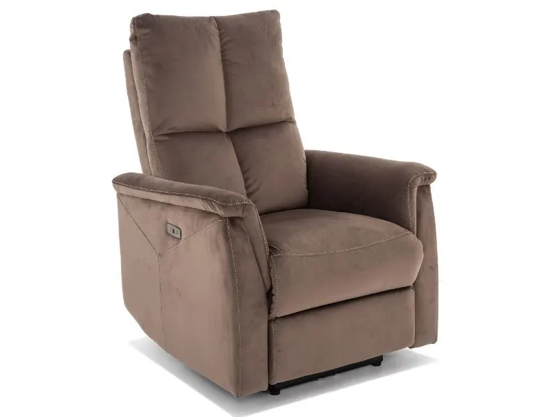 Fotel relaksacyjny z USB Neptun Velvet cappuccino | MIRAT