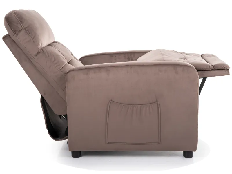 Aksamitny fotel z funkcją wstawania Otus II Velvet cappuccino | MIRAT