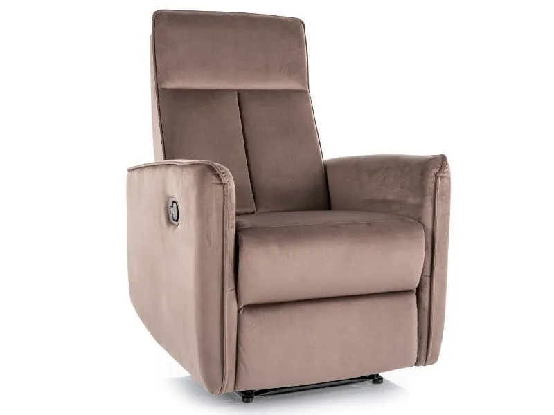 Aksamitny fotel rozkładany Nikos Velvet cappuccino | MIRAT