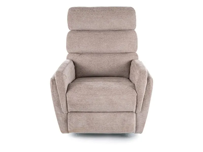 Fotel rozkładany obrotowy ARGOS aksamitny w ciemnym beżu | MIRAT