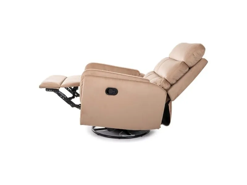 Fotel Rozkładany z Kołyską ARGOS VELVET Beżowy | Centrum Relaksu