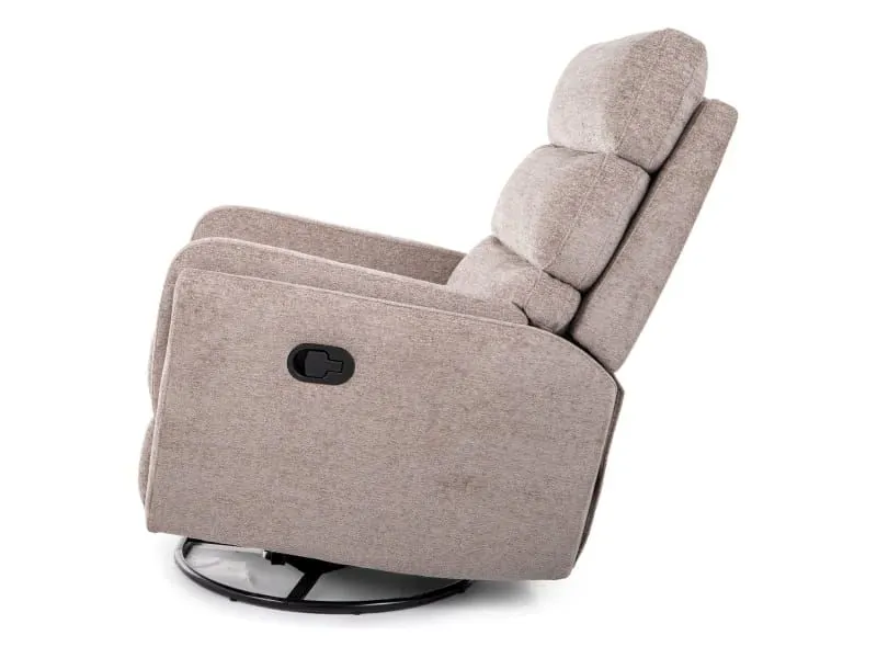 Fotel rozkładany obrotowy ARGOS aksamitny w ciemnym beżu | MIRAT