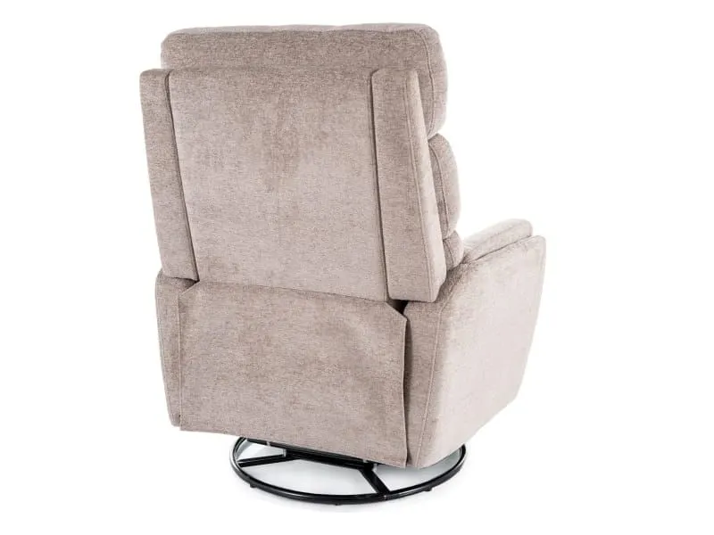 Fotel rozkładany obrotowy ARGOS aksamitny w ciemnym beżu | MIRAT