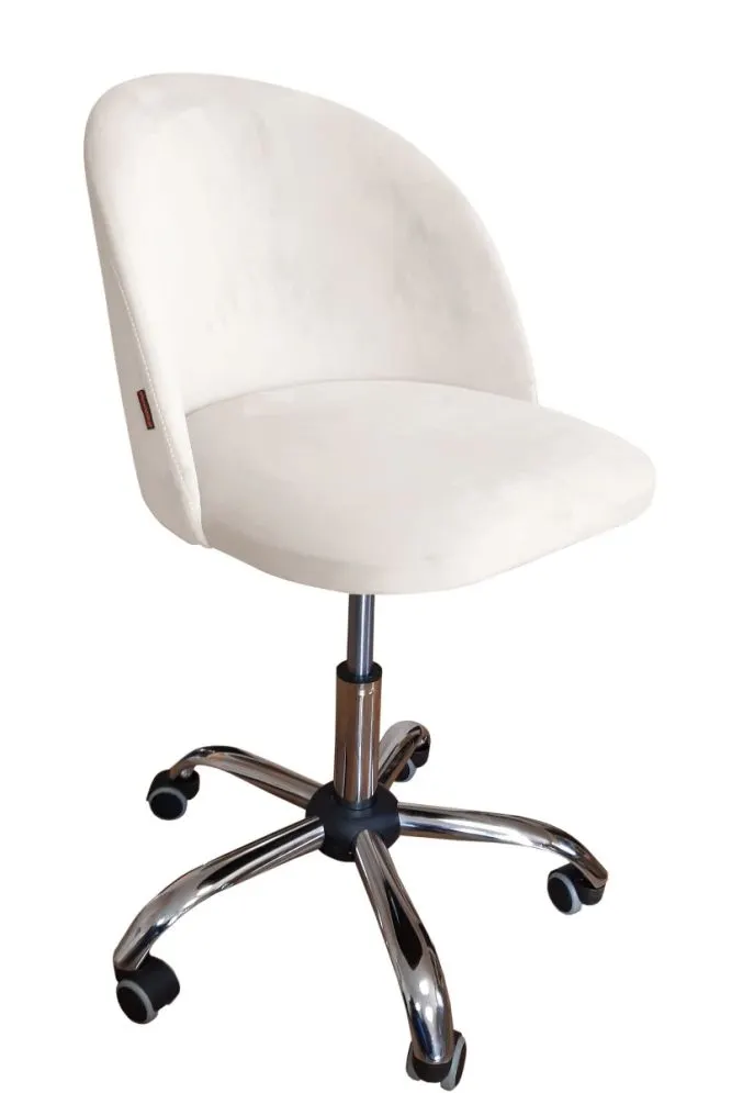 Fotel CLAUDINE VELVET ecru tapicerowany aksamitem | MIRAT.