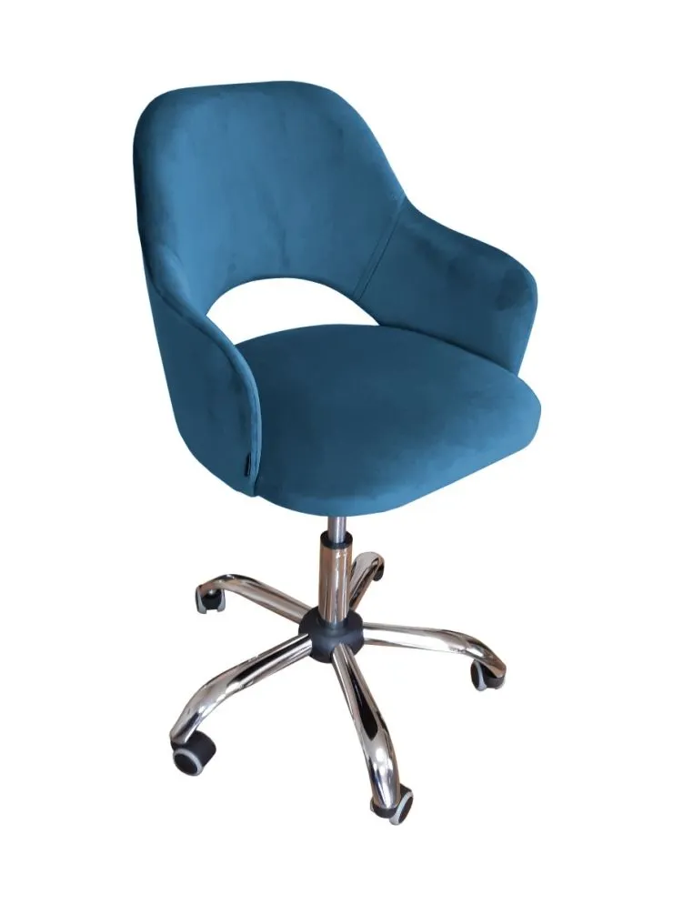 Fotel IZMA VELVET ciemno niebieski obrotowy | MIRAT.