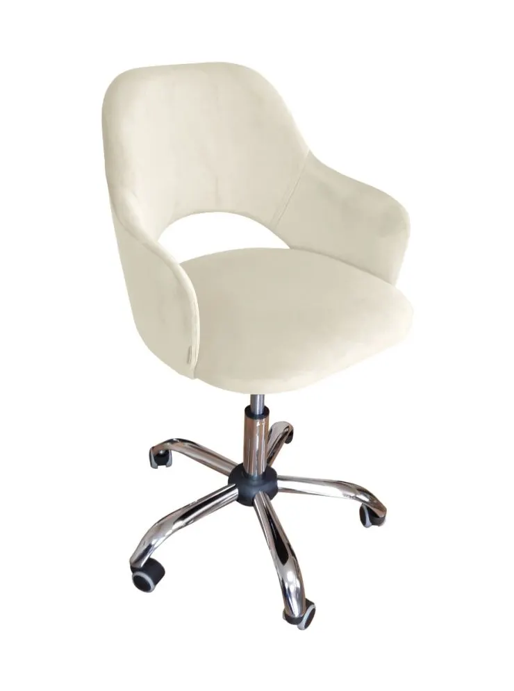 Fotel IZMA VELVET ecru do biurka | MIRAT.