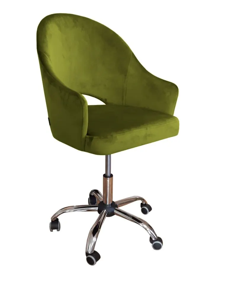 Fotel JENISEJ BL VELVET oliwkowy do komputera | MIRAT.