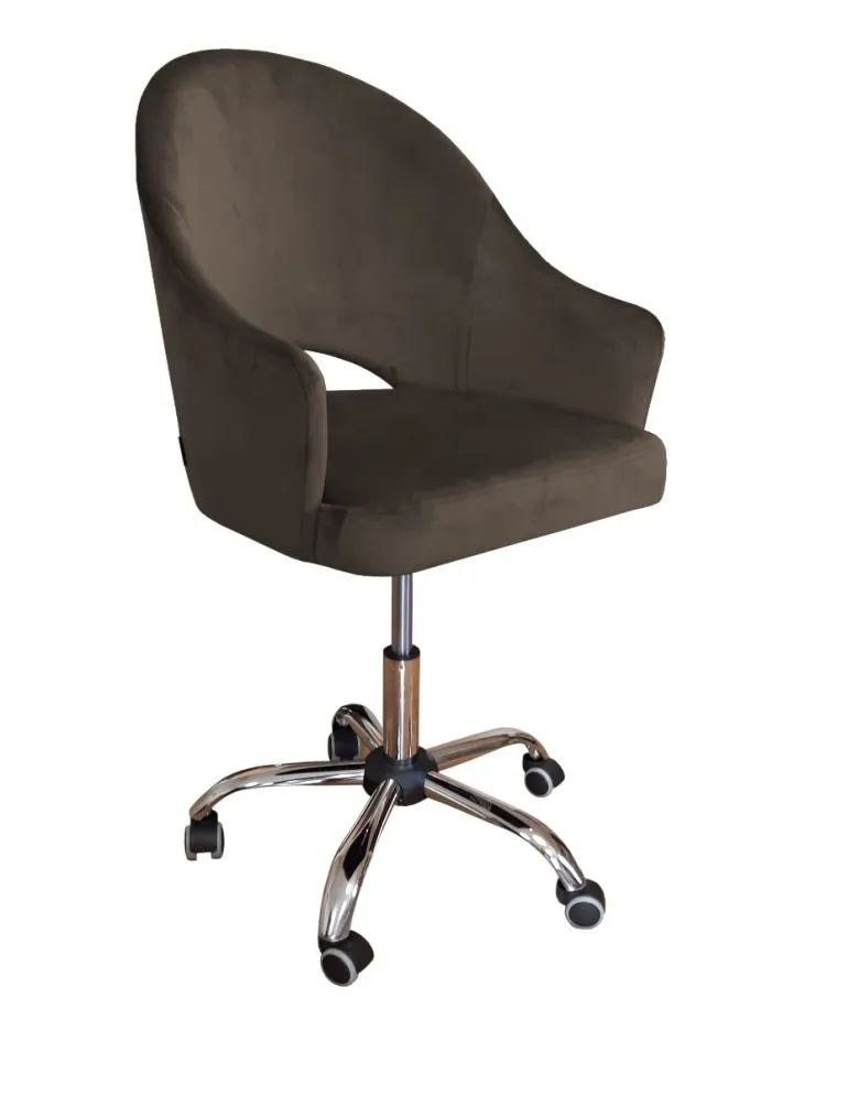 Fotel JENISEJ VELVET brązowy tapicerowany aksamitem | MIRAT.