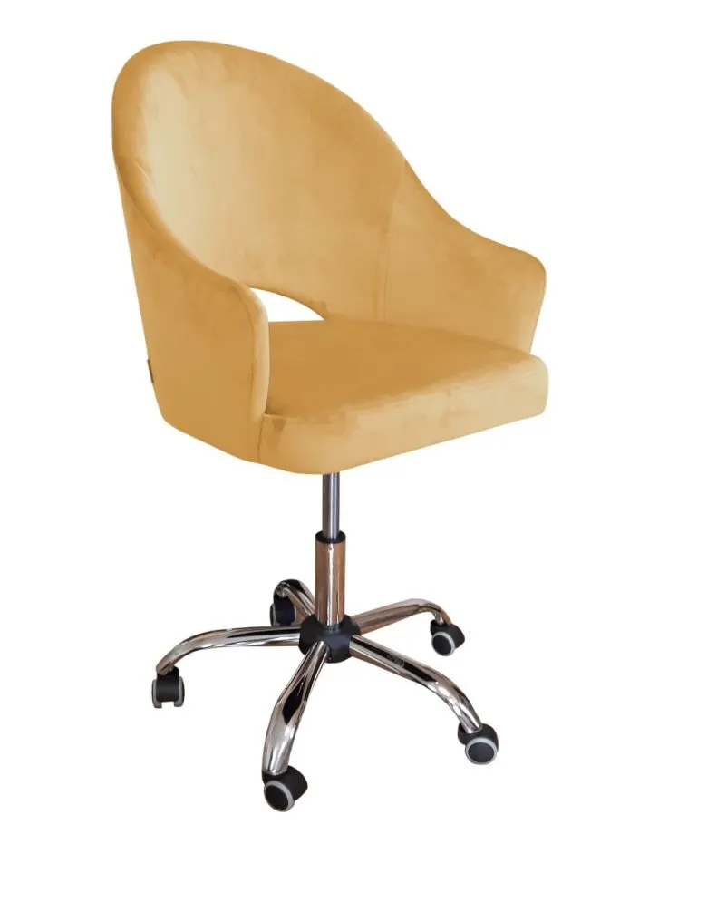 Fotel JENISEJ VELVET musztardowy/curry biurowy | MIRAT.