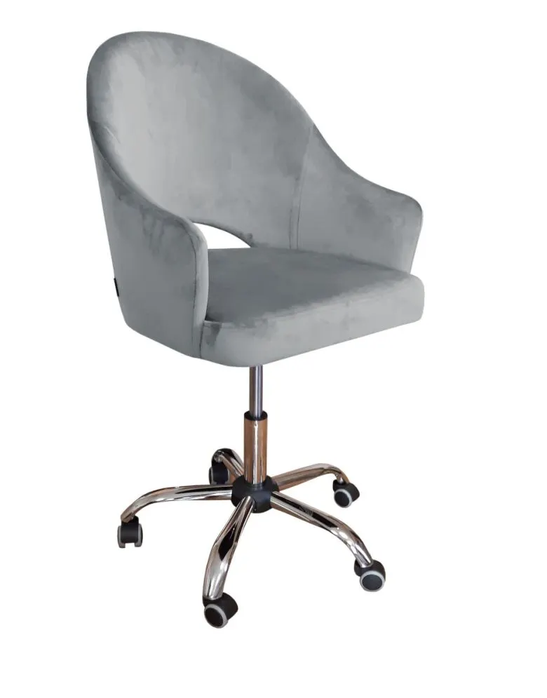 Fotel JENISEJ VELVET szary do komputera | MIRAT.
