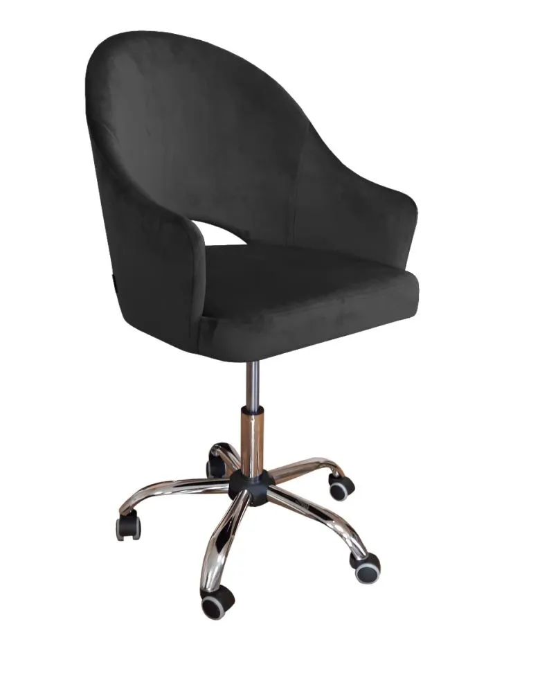 Fotel JENISEJ VELVET czarny obrotowy | MIRAT.