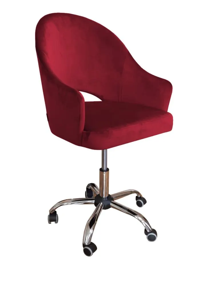 Fotel JENISEJ VELVET bordowy do komputera | MIRAT.