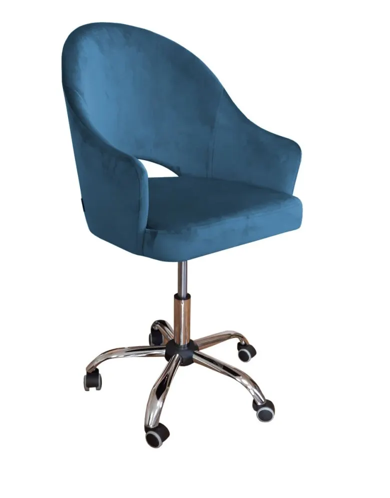 Fotel JENISEJ VELVET ciemno niebieski obrotowy tapicerowany | MIRAT.