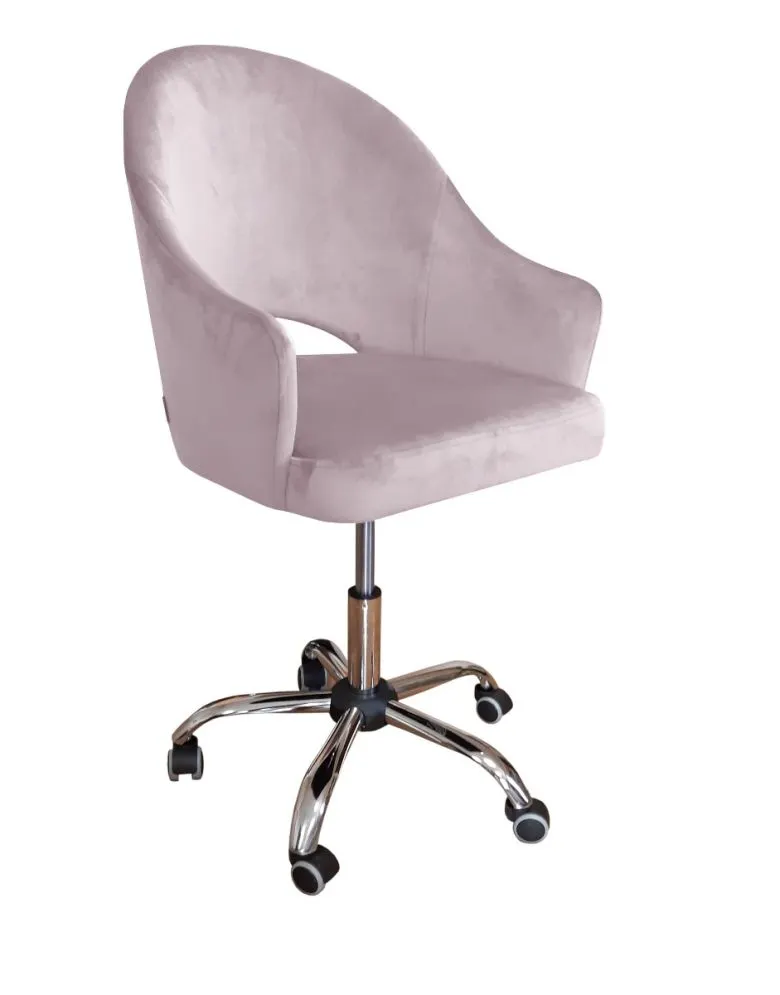 Fotel JENISEJ VELVET jasno różowy ATOS | MIRAT.