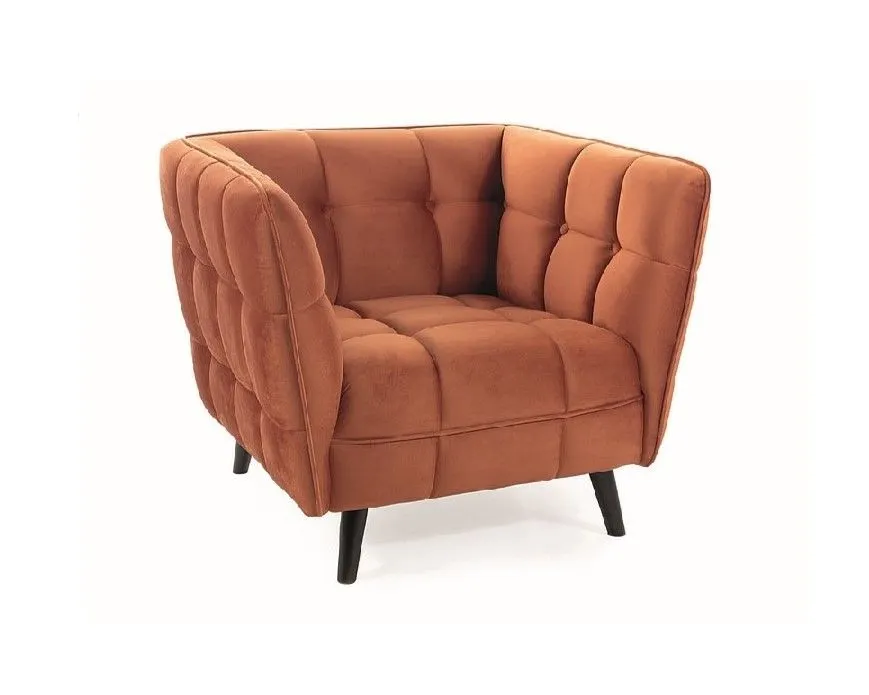Fotel do salonu CASTELLO VELVET 1 cynamonowy I sklep meblowy MIRAT. styl GLAMOUR