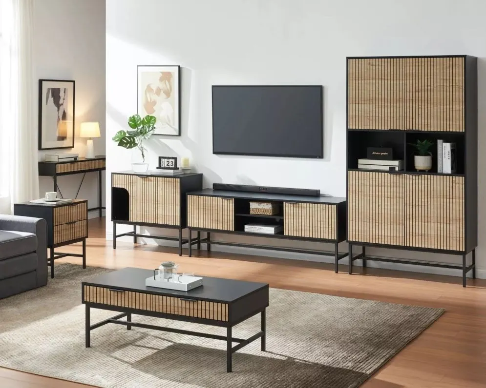 Komoda MAGO 1S 75cm dąb/czarny I sklep meblowy MIRAT. styl LOFT kolekcja MAGO