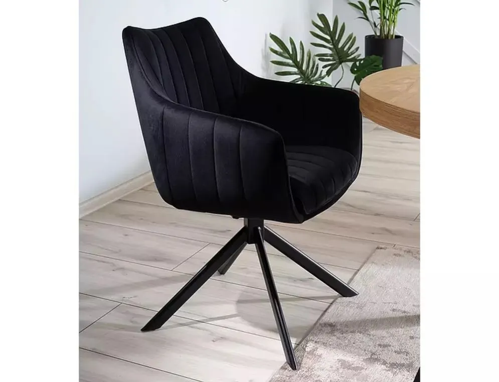 Krzesło tapicerowane AZALIA VELVET czarne welurowe do jadalni | MIRAT. styl GLAMOUR, LOFT