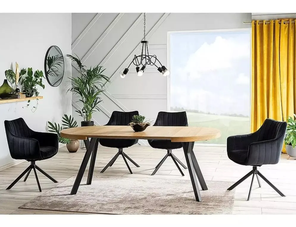 Krzesło tapicerowane AZALIA VELVET czarne welurowe do jadalni | MIRAT. styl GLAMOUR, LOFT