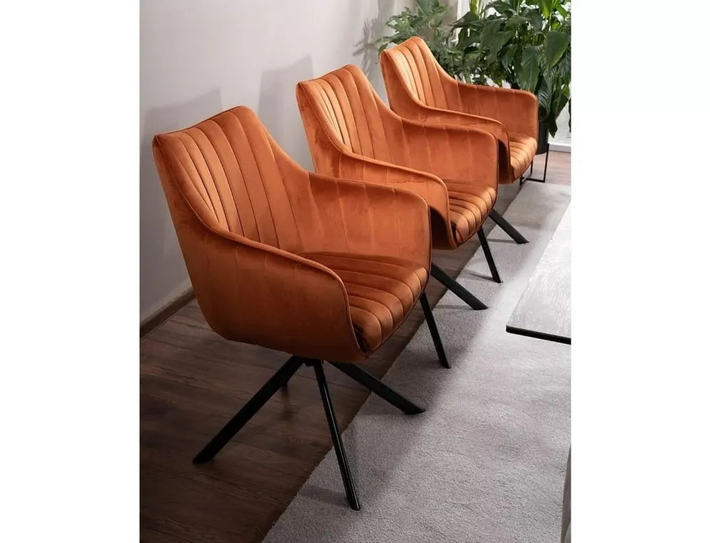 Krzesło tapicerowane AZALIA VELVET cynamonowe obrotowe | MIRAT. styl GLAMOUR, LOFT
