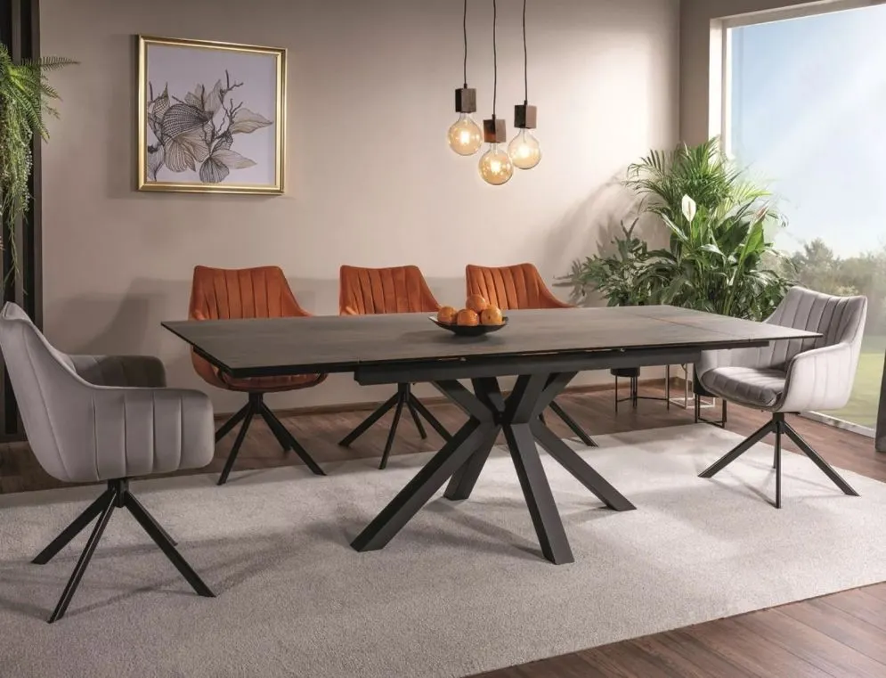 Krzesło tapicerowane AZALIA VELVET cynamonowe obrotowe | MIRAT. styl GLAMOUR, LOFT