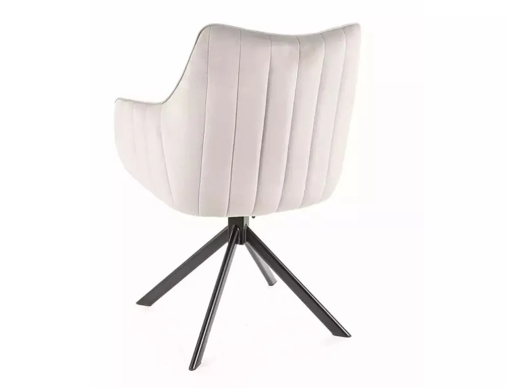 Krzesło tapicerowane AZALIA VELVET jasnoszare welurowe | MIRAT. styl GLAMOUR, LOFT