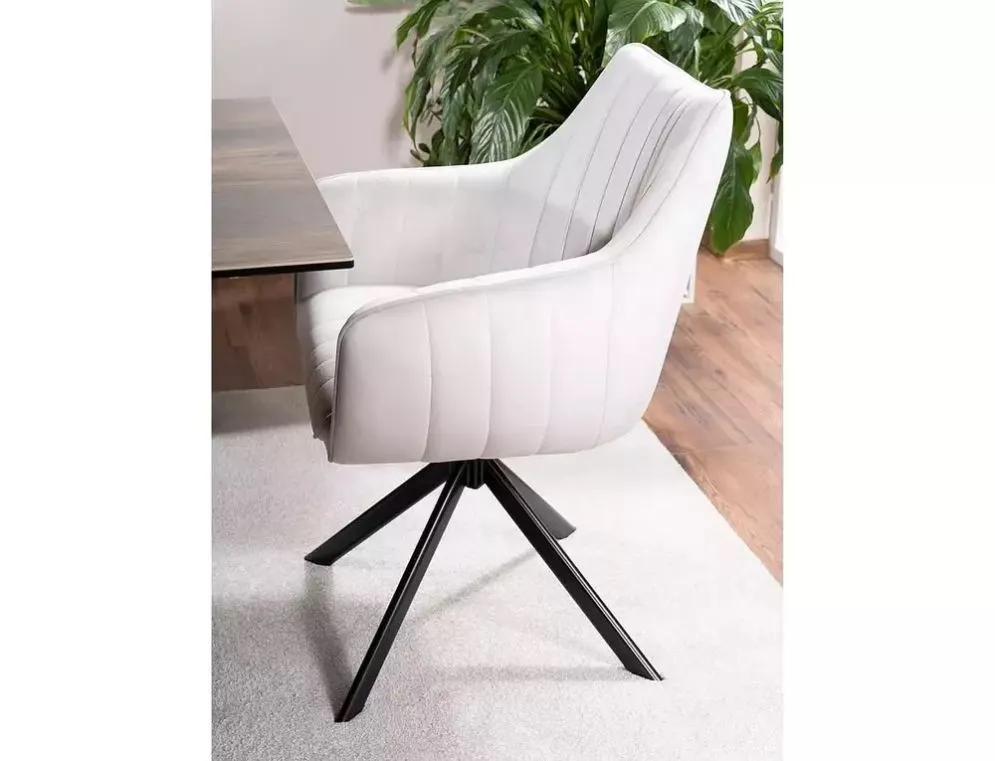 Krzesło tapicerowane AZALIA VELVET jasnoszare welurowe | MIRAT. styl GLAMOUR, LOFT