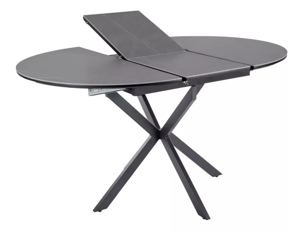 Okrągły stół ceramiczny Gaston 100(135)x100 cm szary | MIRAT styl LOFT