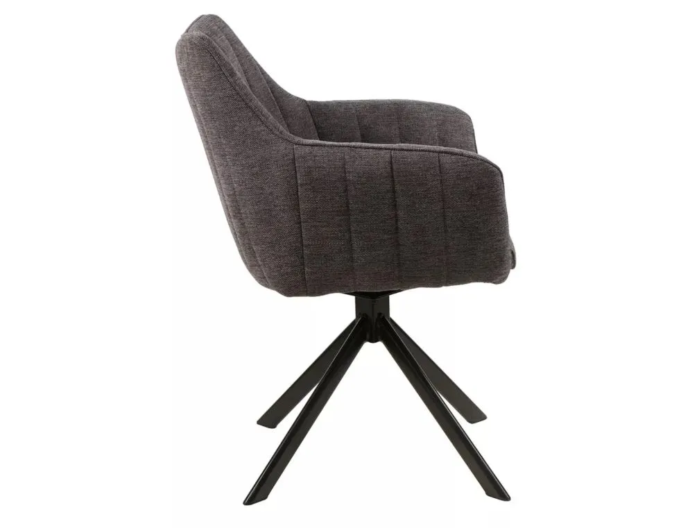 Komfortowe krzesło obrotowe AZALIA Brego z podłokietnikami ciemnoszare | MIRAT styl LOFT