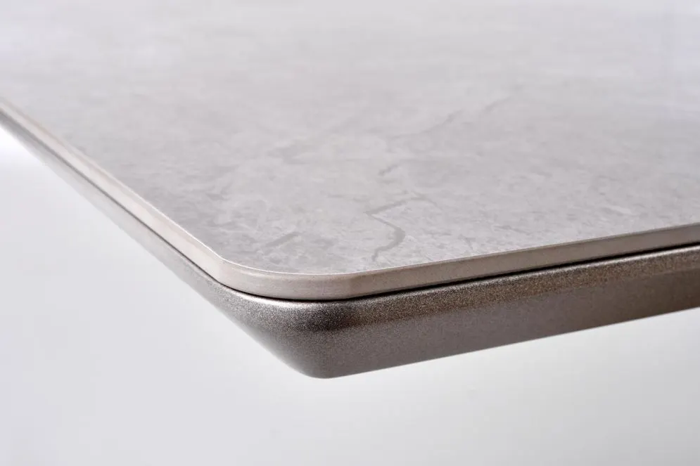 Stół rozkładany VALENTINO 160(220)x90 szary marmur/złoty do jadalni | MIRAT. styl GLAMOUR