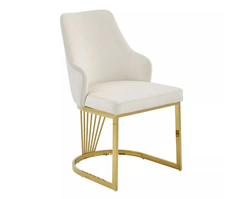 Krzesło tapicerowane ALURE VELVET jasnobeżowe I sklep meblowy MIRAT. styl GLAMOUR