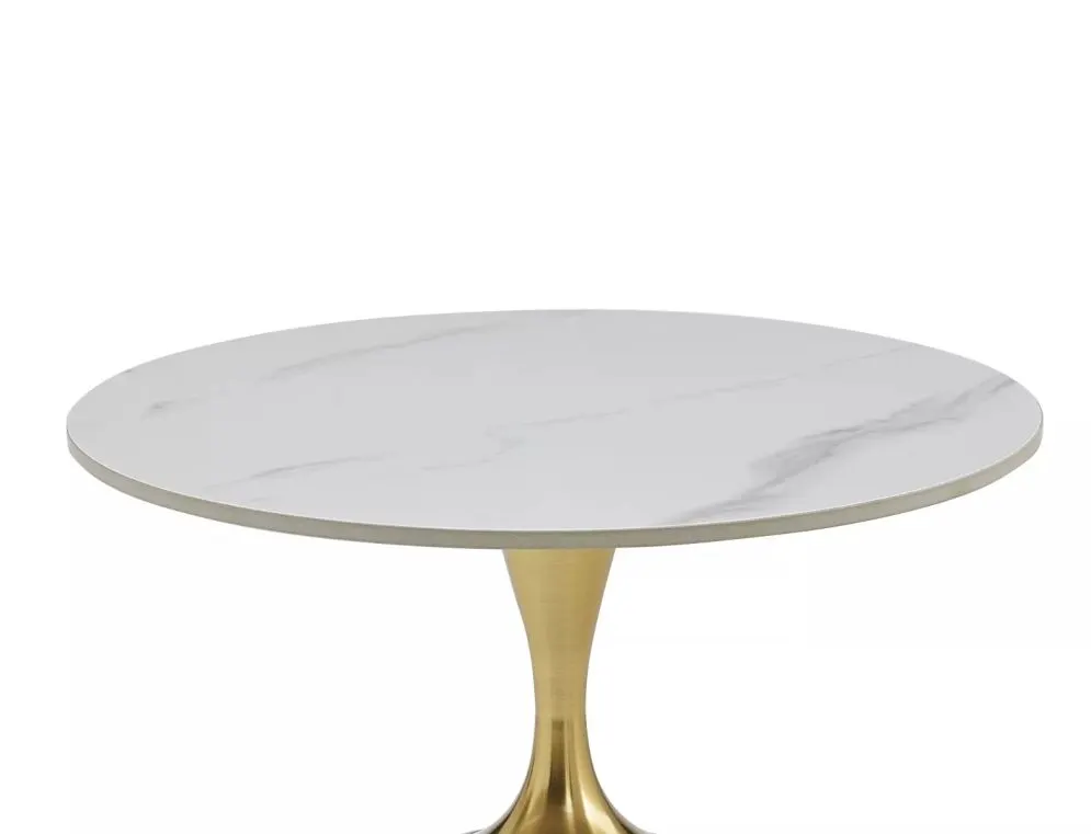 Stolik kawowy FAMA 50x50 biały marmur/złoty ceramiczny I sklep meblowy MIRAT. styl GLAMOUR